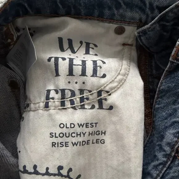 We The Free Old West Slouchy High Rise Wide Leg Jean Size 25 - Picture 7 of 7